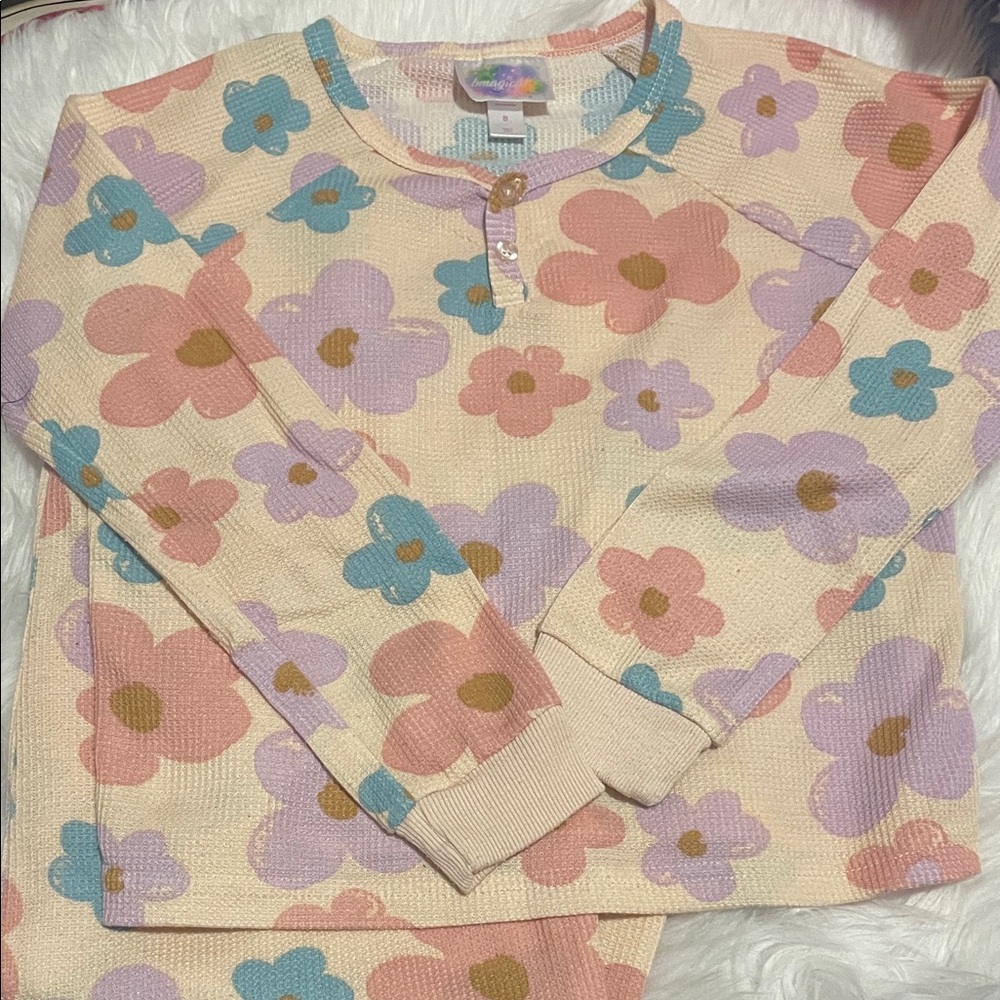 Magic Floral Kids Pajama Set - Pink, Purple, Blue